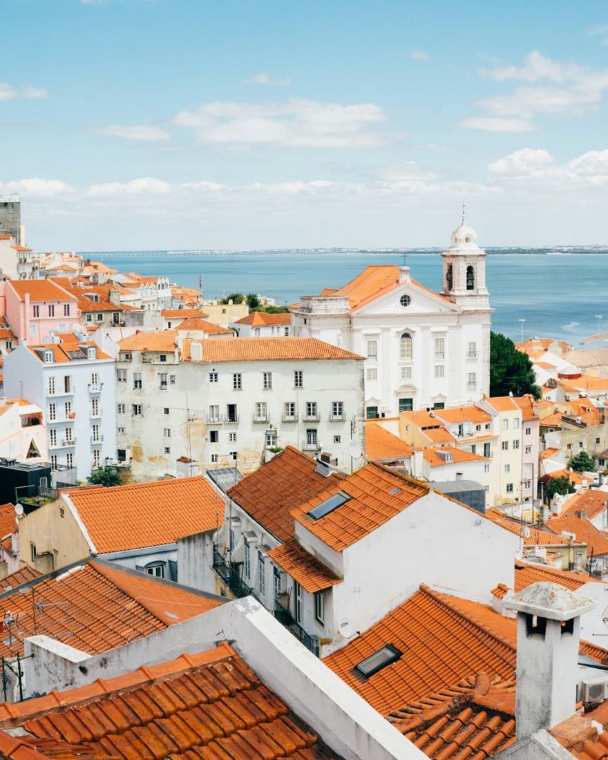 Telhados de uma cidade portuguesa vistos do alto